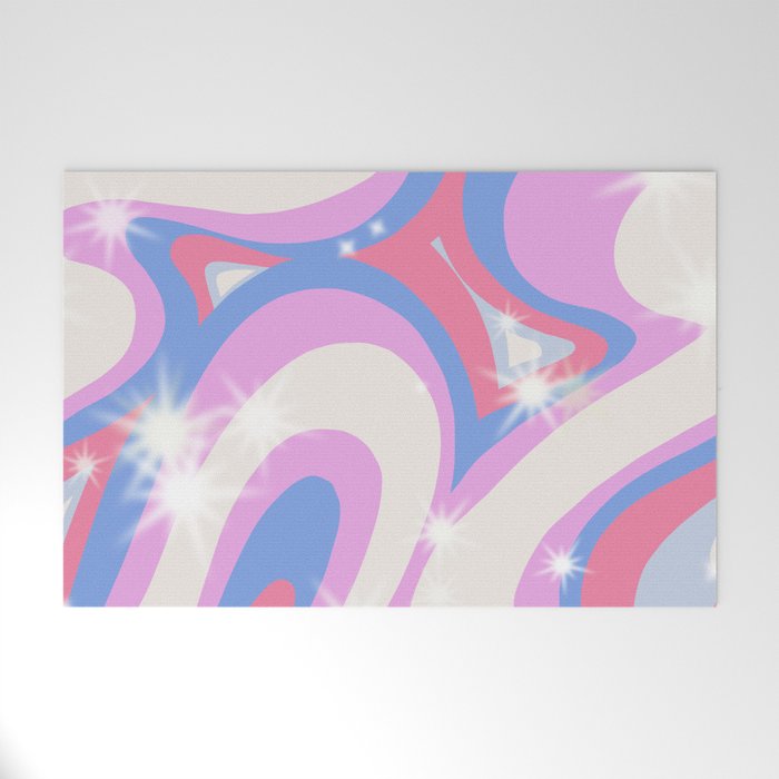 Groovy retro swirls purple Welcome Mat Gallery Image 1