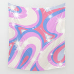Groovy retro swirls purple Wall Tapestry Gallery Image 4