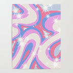 Groovy retro swirls purple Poster Gallery Image 4