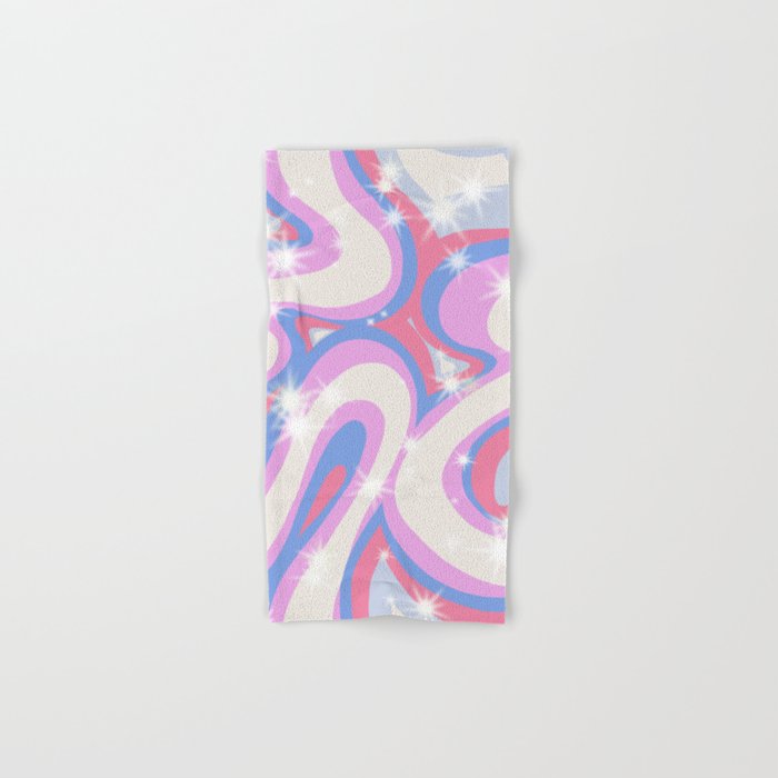 Groovy retro swirls purple Bath Towel Gallery Image 1