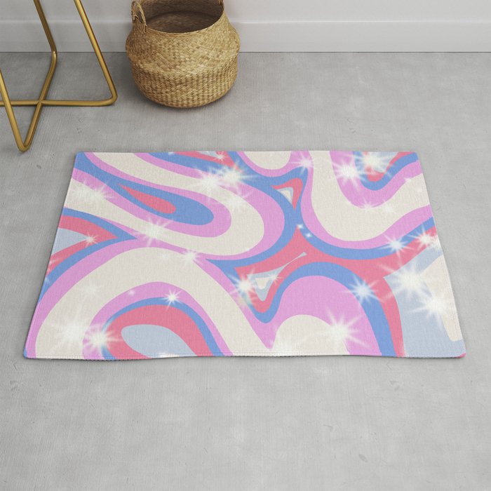 Groovy retro swirls purple Rug Gallery Image 1
