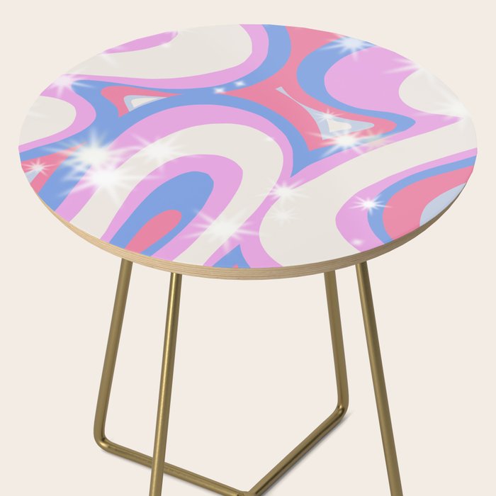 Groovy retro swirls purple Side Table Gallery Image 2