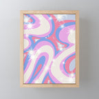 Groovy retro swirls purple Mini Art Print Gallery Image 1