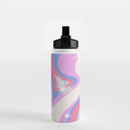 Groovy retro swirls purple Water Bottle Gallery Image 2