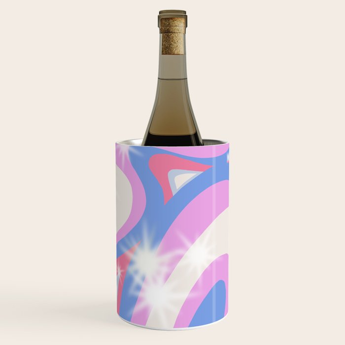 Groovy retro swirls purple Wine Chiller Gallery Image 2