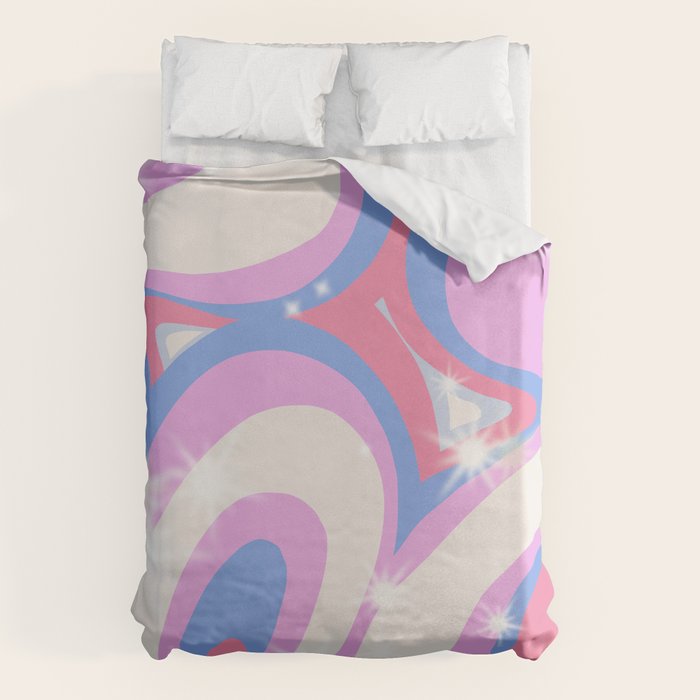 Groovy retro swirls purple Duvet Cover Gallery Image 1