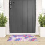 Groovy retro swirls purple Welcome Mat Gallery Image 3