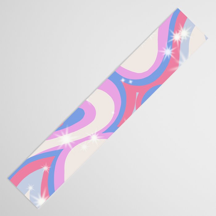 Groovy retro swirls purple Table Runner Gallery Image 3