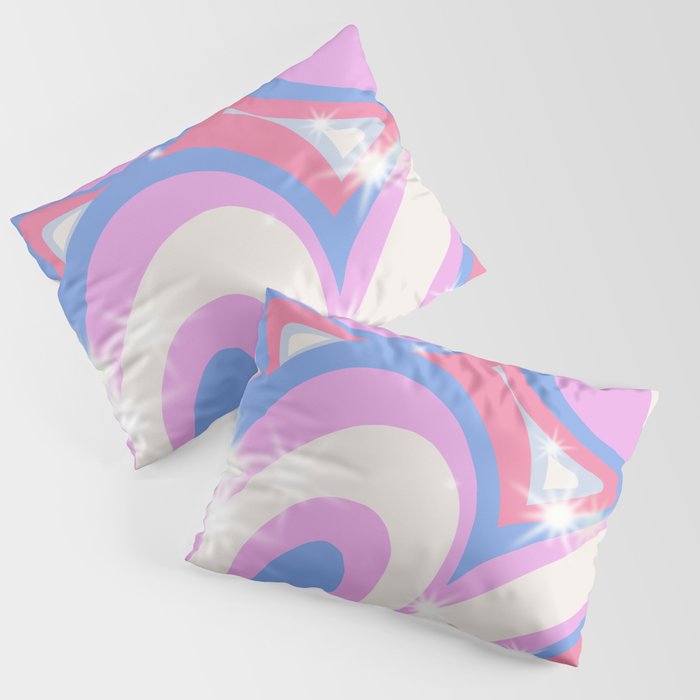 Groovy retro swirls purple Pillow Sham Gallery Image 3