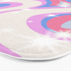Groovy retro swirls purple Bath Mat Gallery Image 3