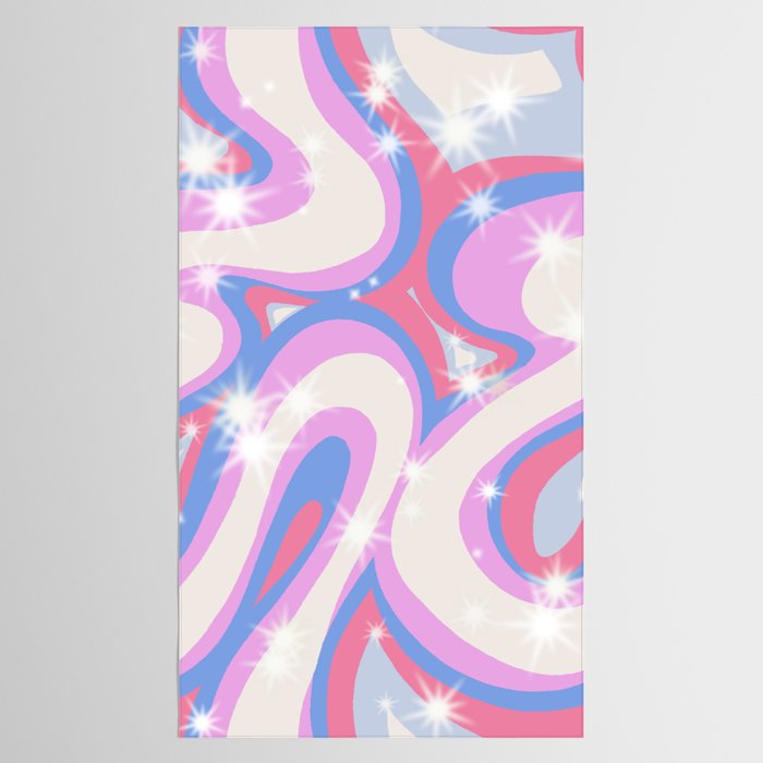 Groovy retro swirls purple Tablecloth Gallery Image 2