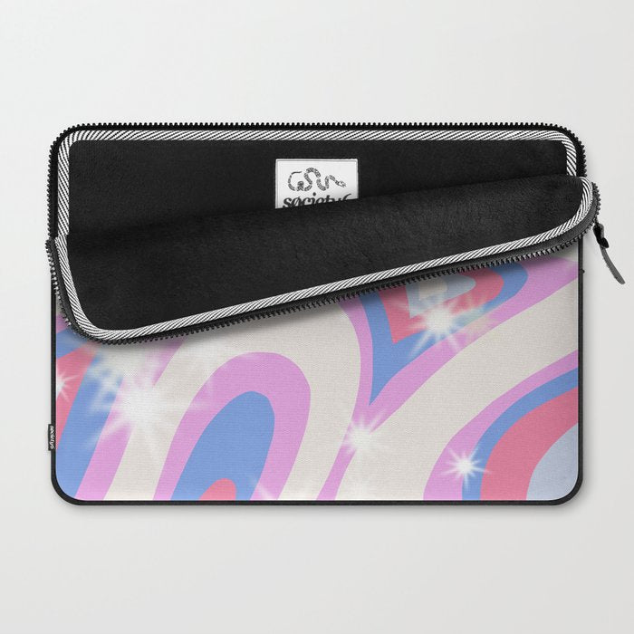Groovy retro swirls purple Laptop Sleeve Gallery Image 2