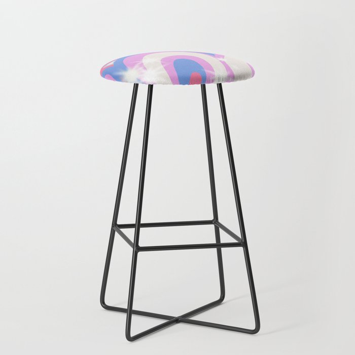 Groovy retro swirls purple Stool Gallery Image 1