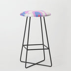 Groovy retro swirls purple Stool Gallery Image 1