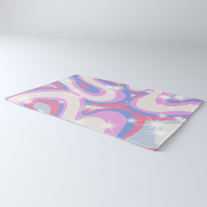 Groovy retro swirls purple Rug Gallery Image 3