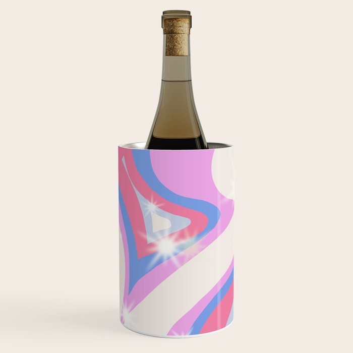 Groovy retro swirls purple Wine Chiller Gallery Image 3