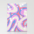 Groovy retro swirls purple Stationery Card Gallery Image 2