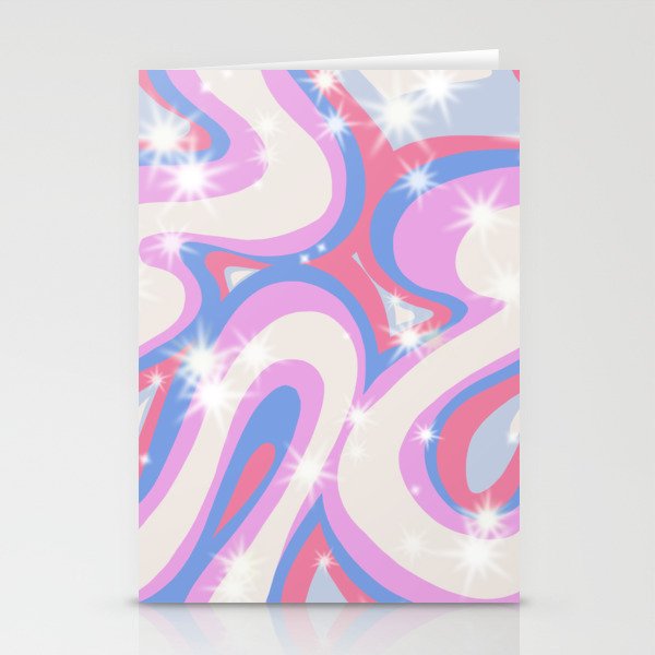 Groovy retro swirls purple Stationery Card Gallery Image 2