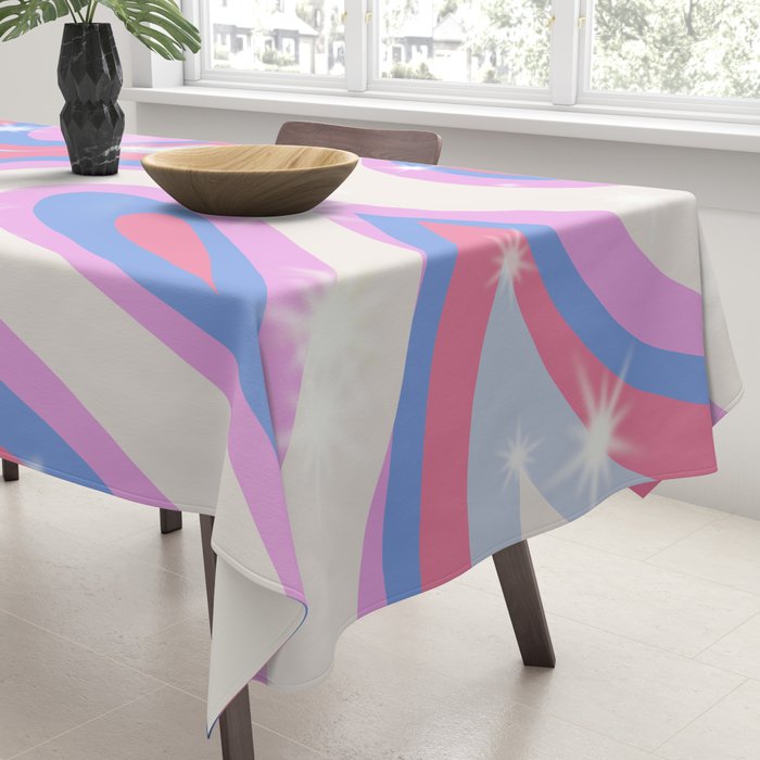 Groovy retro swirls purple Tablecloth Gallery Image 3
