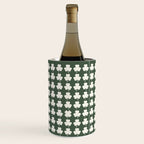 Clovers XXXIX Dark Green Botanical Pattern Wine Chiller Gallery Image 2