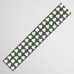 Clovers XXXIX Dark Green Botanical Pattern Table Runner Gallery Image 3