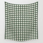 Clovers XXXIX Dark Green Botanical Pattern Wall Tapestry Gallery Image 4