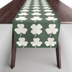 Clovers XXXIX Dark Green Botanical Pattern Table Runner Gallery Image 1