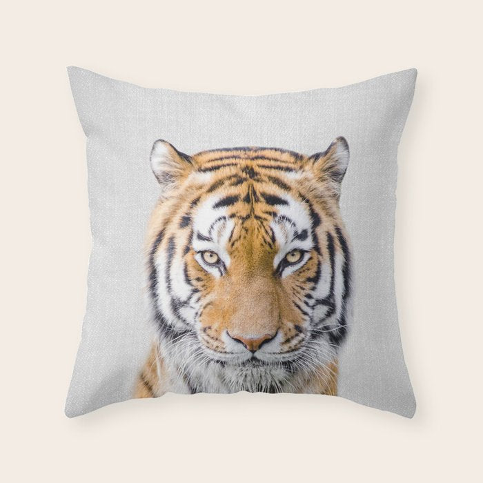 Tiger - Colorful Throw Pillow Gallery Image 6