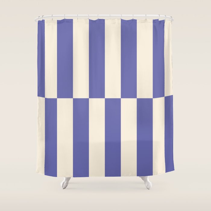 Strippy - Very Peri Shower Curtain Gallery Image 1