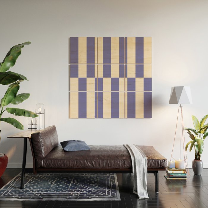 Strippy - Very Peri Wood Wall Art Gallery Image 2