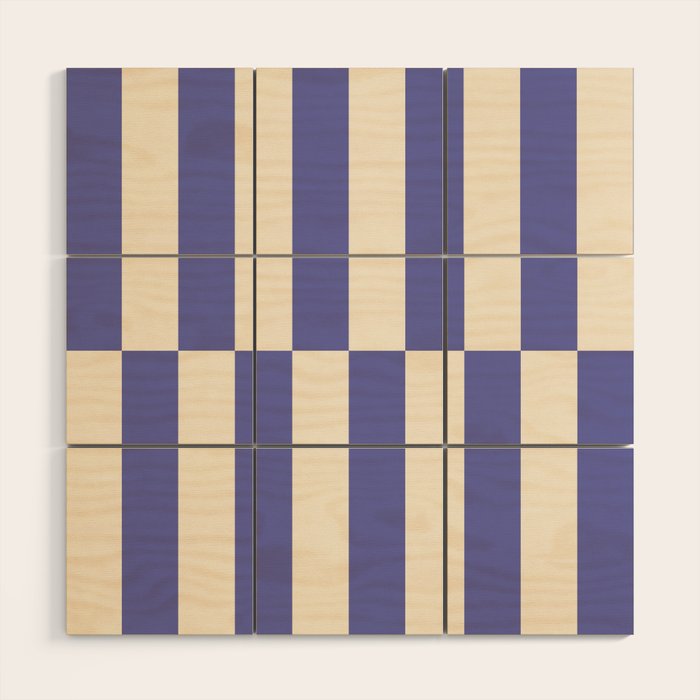 Strippy - Very Peri Wood Wall Art Gallery Image 1