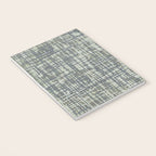 Mid Century Modern Woven Circuit Pattern in Sage Green and Blue Gray Notebook Gallery Image 3
