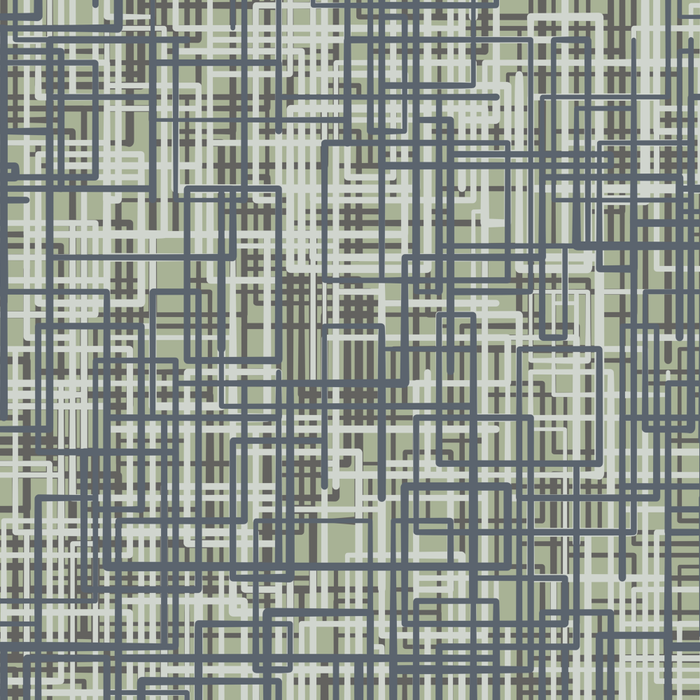 Mid Century Modern Woven Circuit Pattern in Sage Green and Blue Gray Coffee Mug Gallery Image 2