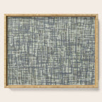 Mid Century Modern Woven Circuit Pattern in Sage Green and Blue Gray Serving Tray Gallery Image 1