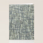 Mid Century Modern Woven Circuit Pattern in Sage Green and Blue Gray Stationery Card Gallery Image 2