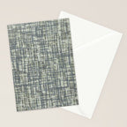 Mid Century Modern Woven Circuit Pattern in Sage Green and Blue Gray Stationery Card Gallery Image 2