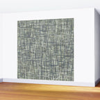 Mid Century Modern Woven Circuit Pattern in Sage Green and Blue Gray Wall Mural Gallery Image 2