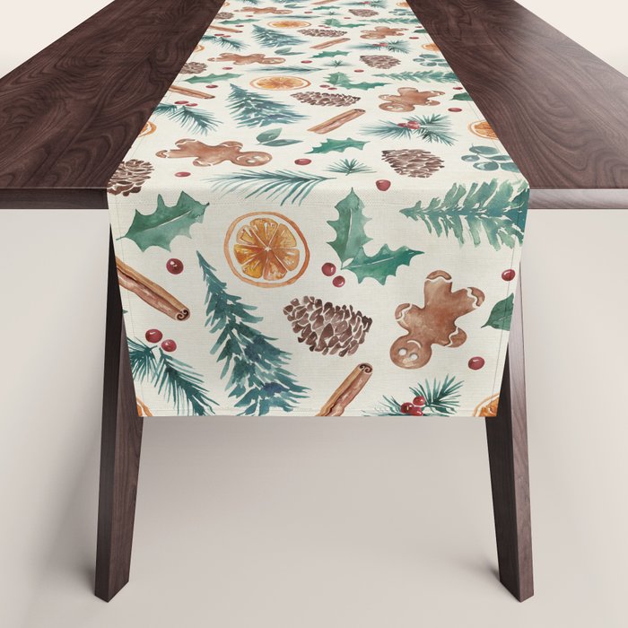 Farm house Christmas Burlap Table Runner Gallery Image 1