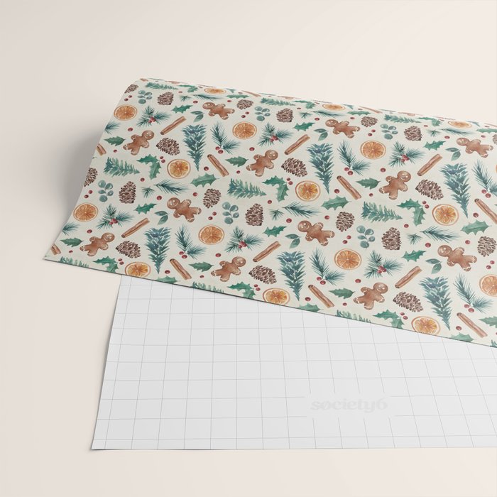 Farm house Christmas Burlap Wrapping Paper Gallery Image 2