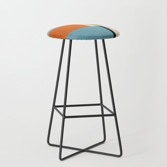 Modern Geometric Minimalist Abstract Artwork Stool Gallery Image 1