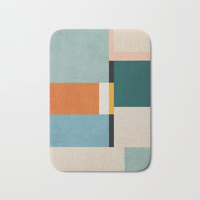 Modern Geometric Minimalist Abstract Artwork Bath Mat Gallery Image 1