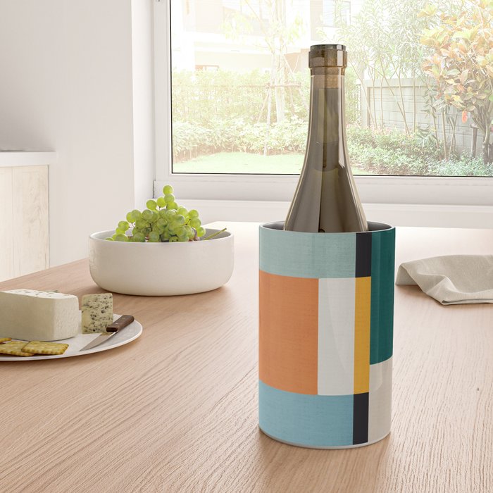 Modern Geometric Minimalist Abstract Artwork Wine Chiller Gallery Image 4