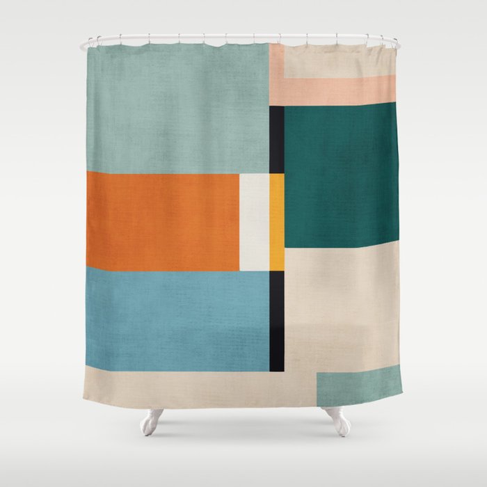 Modern Geometric Minimalist Abstract Artwork Shower Curtain Gallery Image 1