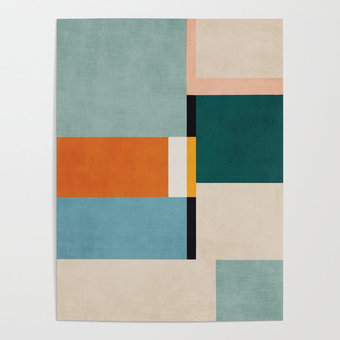 Modern Geometric Minimalist Abstract Artwork Poster Gallery Image 1