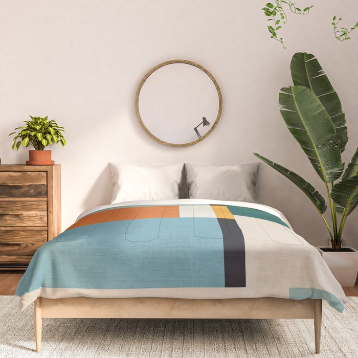 Modern Geometric Minimalist Abstract Artwork Comforter Gallery Image 3