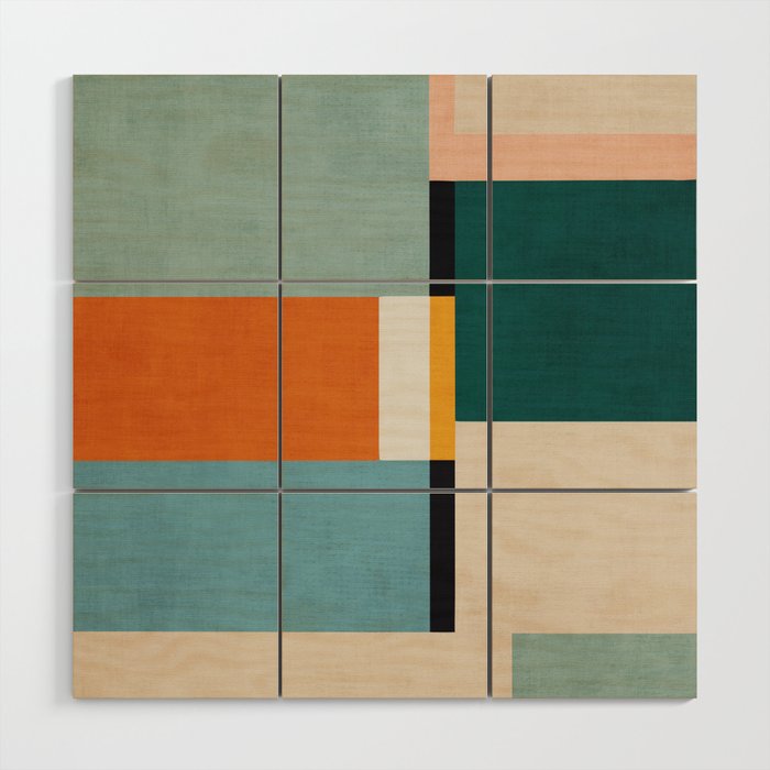 Modern Geometric Minimalist Abstract Artwork Wood Wall Art Gallery Image 1