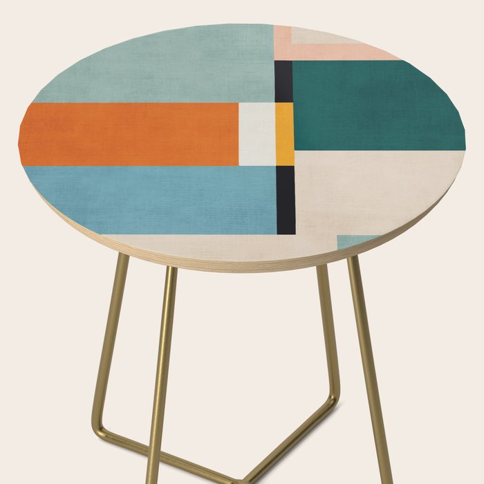 Modern Geometric Minimalist Abstract Artwork Side Table Gallery Image 2