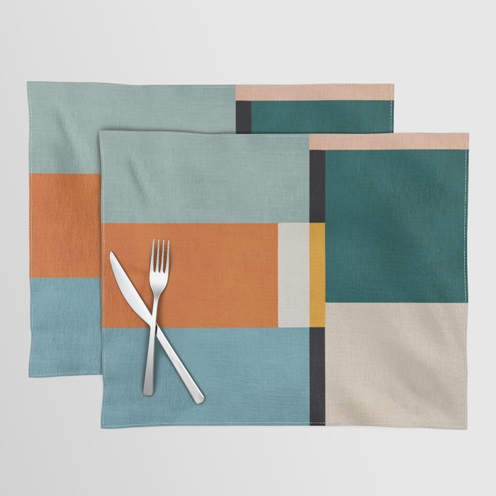 Modern Geometric Minimalist Abstract Artwork Placemat Gallery Image 1