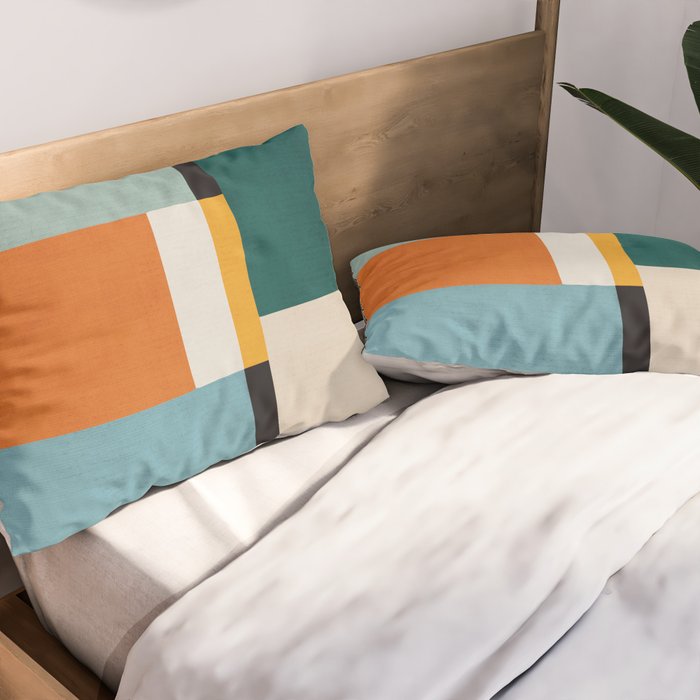 Modern Geometric Minimalist Abstract Artwork Pillow Sham Gallery Image 2