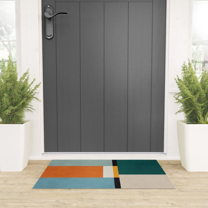 Modern Geometric Minimalist Abstract Artwork Welcome Mat Gallery Image 3